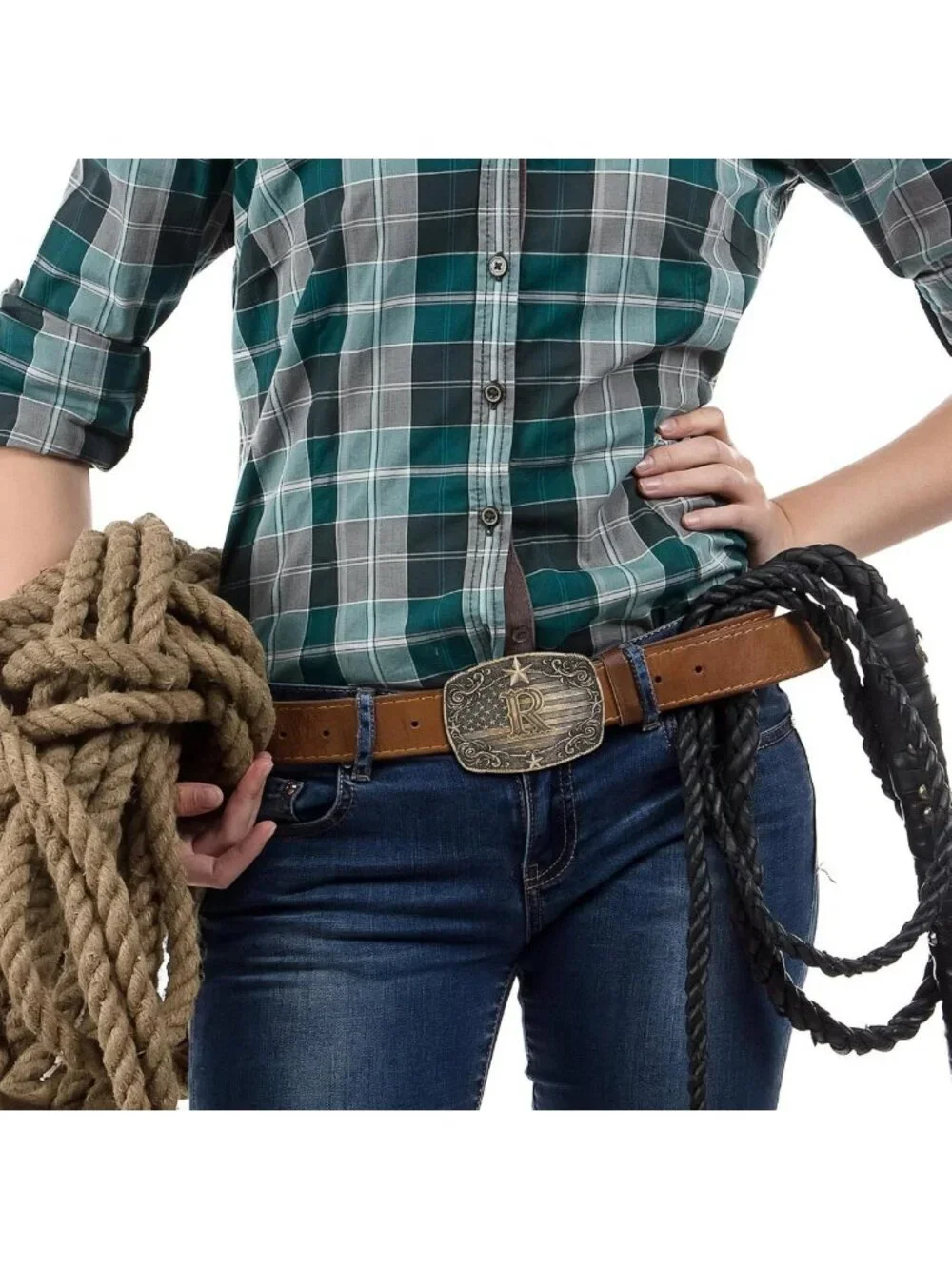Personalized Cowboy Belt Buckle A-Z | Solid Zinc Alloy Western Style for Men